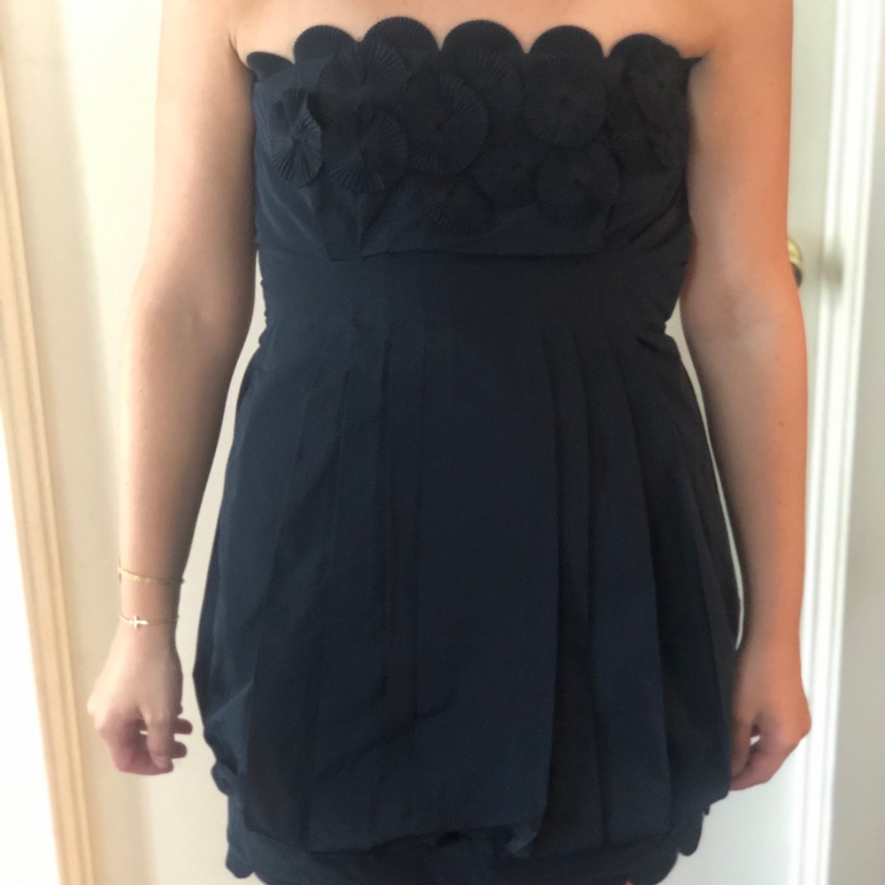Navy Taffeta Cocktail Dress
